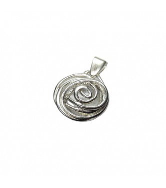 PE001614 Genuine Sterling Silver Pendant Spiral Hallmarked Solid 925 Handmade